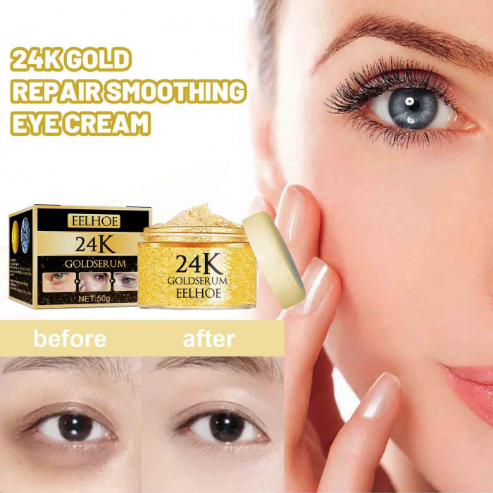 Crema de ochi cu aur 24K si acid hialuronic pentru reducerea cearcanelor si ridurilor, 50g [4]