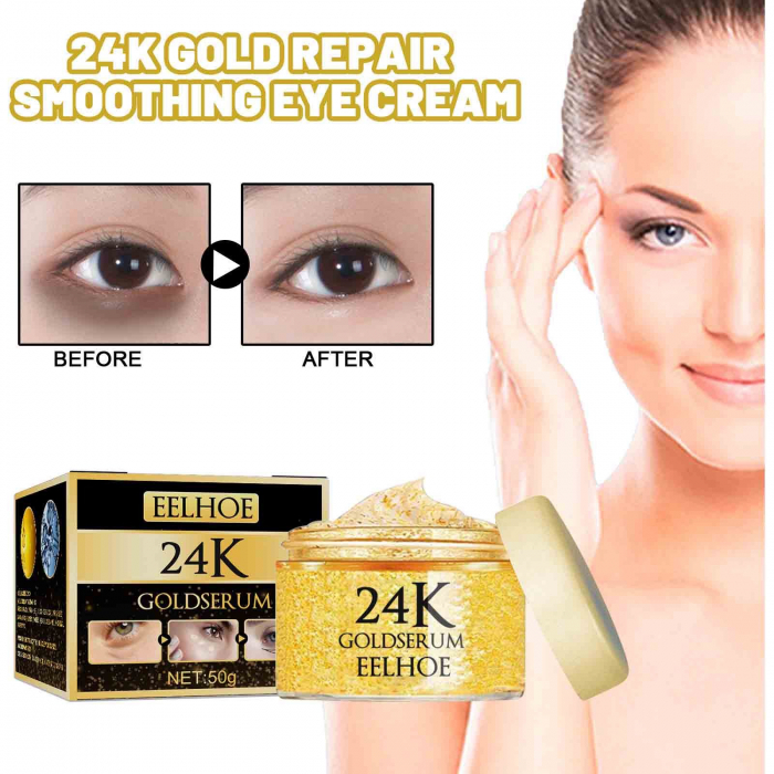 Crema de ochi cu aur 24K si acid hialuronic pentru reducerea cearcanelor si ridurilor, 50g [3]
