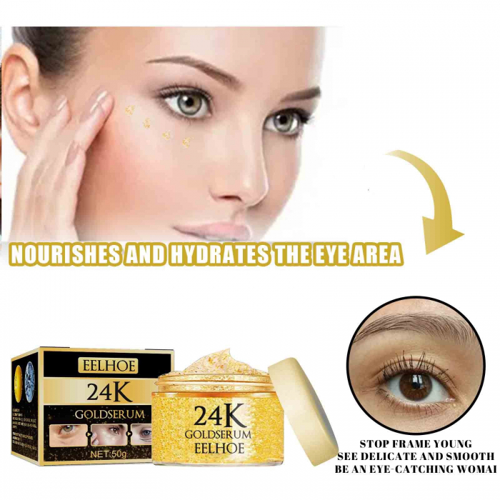 Crema de ochi cu aur 24K si acid hialuronic pentru reducerea cearcanelor si ridurilor, 50g [2]