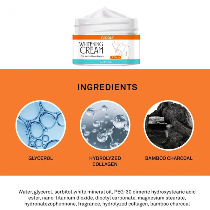 Crema pentru albirea pielii formula eficienta in 3 zile zone sensibile ingrediente naturale, 30 ml [3]