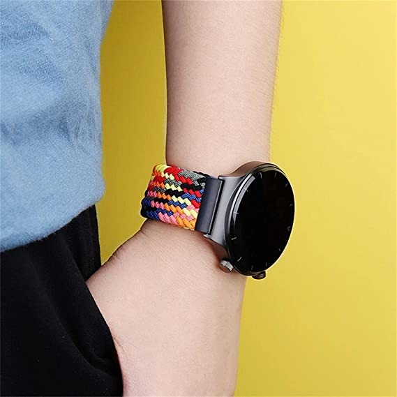 Curea impletita curcubeu smartwatch Huawei GT2 46mm 22 mm Pride, multicolor [2]