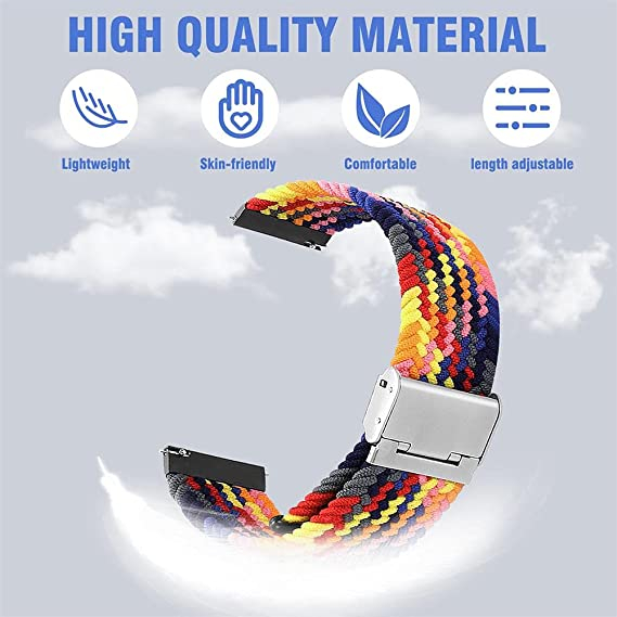 Curea impletita curcubeu smartwatch Huawei GT2 46mm 22 mm Pride, multicolor [3]