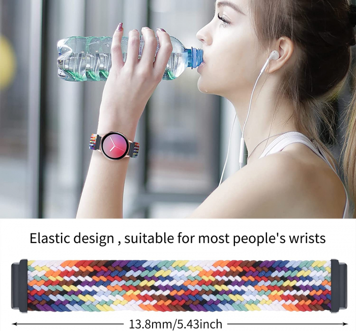 Curea impletita curcubeu smartwatch Samsung Watch 4 20 mm Pride, multicolor [6]