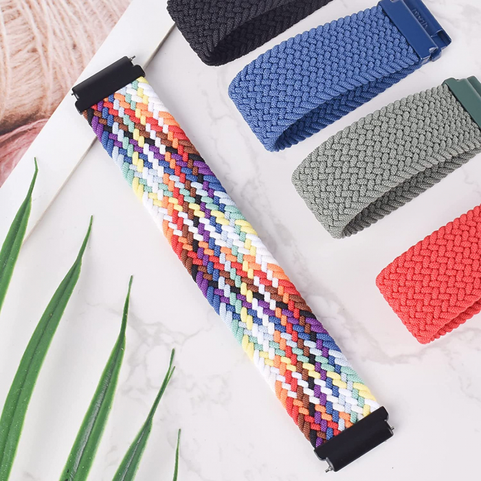 Curea impletita curcubeu smartwatch Samsung Watch 4 20 mm Pride, multicolor [7]