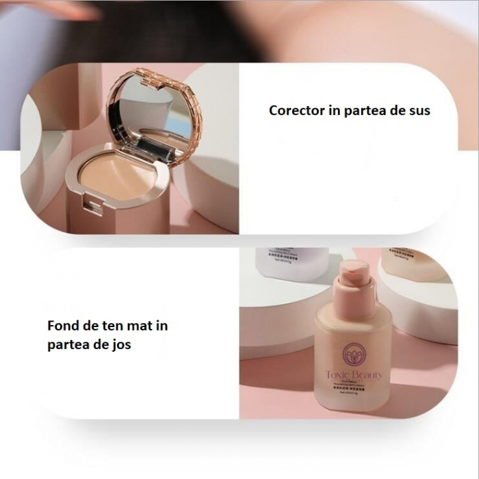 Fond de ten 2in1 efect natural airbrush si corector pentru pete si cearcane cu acoperire mare, 30 ml [2]