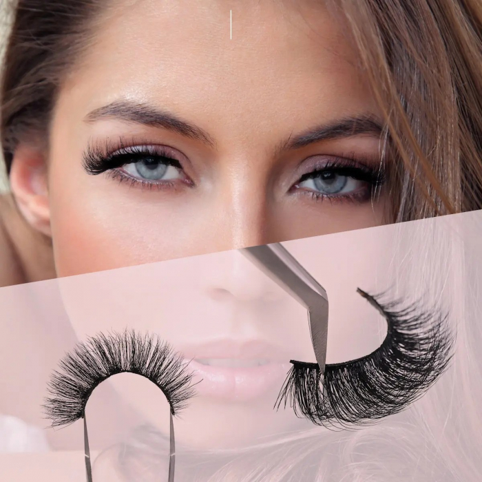 Gene false banda efect Russian Volume 3D Extreme Mink curbura D silk cat-eye, negru [6]