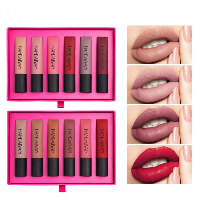 Set 6 rujuri Handayian, efect air matte cu miros de ciocolata, 3.8 ml [3]