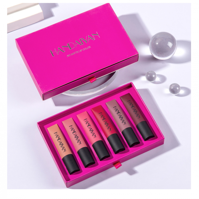 Set 6 rujuri Handayian, efect air matte cu miros de ciocolata, 3.8 ml [5]