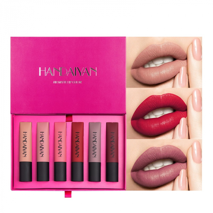 Set 6 rujuri Handayian, efect air matte cu miros de ciocolata, 3.8 ml [6]