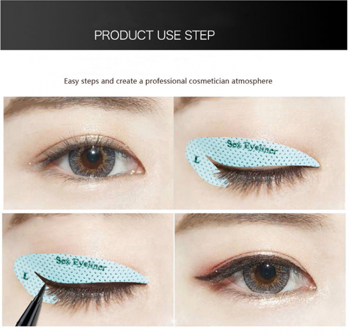 Set 32 de stickere sablon pentru tus cat eye si fard smokey eyes [3]