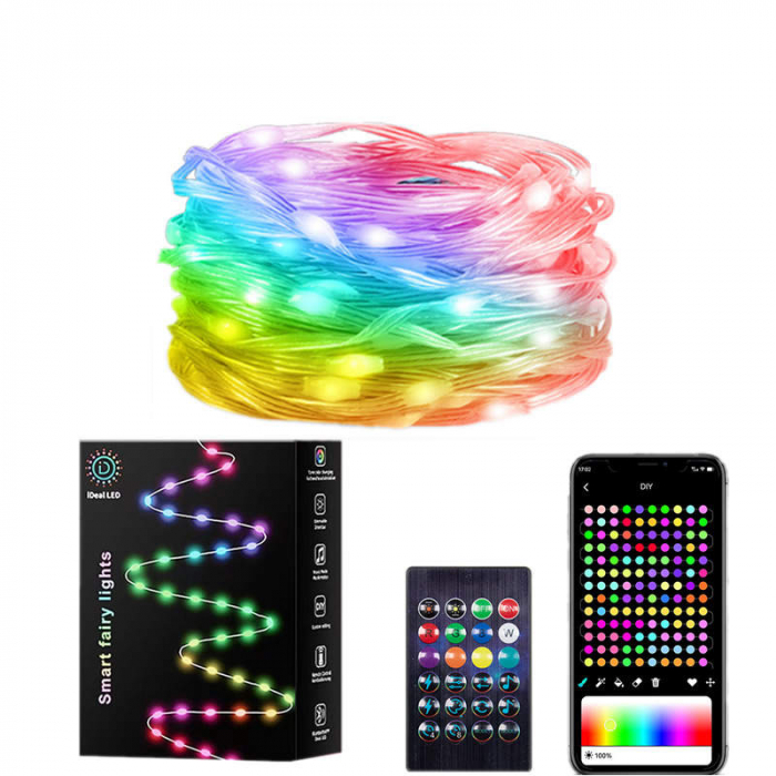 Instalatie smart LED-RGB controlata de aplicatie cu temporizator si sincronizare pe muzica pentru interior/exterior, 10 m [4]