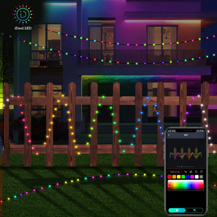 Instalatie smart LED-RGB controlata de aplicatie cu temporizator si sincronizare pe muzica pentru interior/exterior, 10 m [3]
