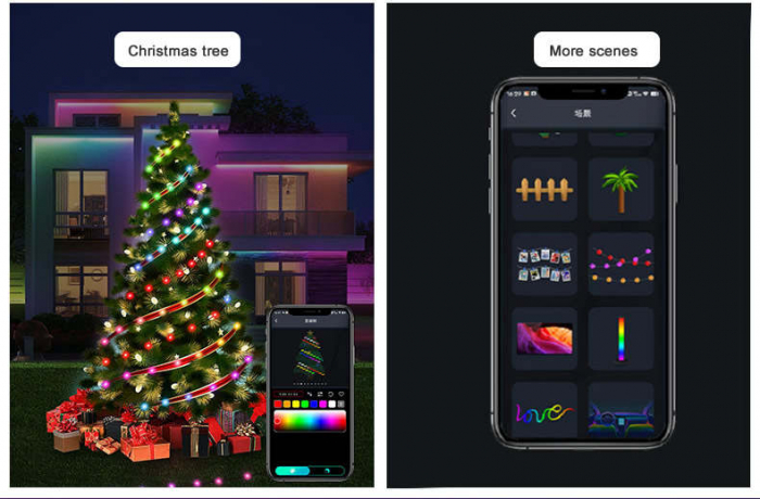 Instalatie smart LED-RGB controlata de aplicatie cu temporizator si sincronizare pe muzica pentru interior/exterior, 10 m [7]