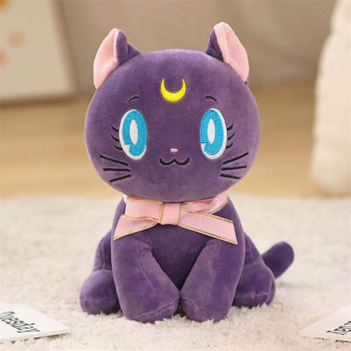 Jucarie de plus anime Sailor Moon pisica Luna, 25 cm, mov [2]