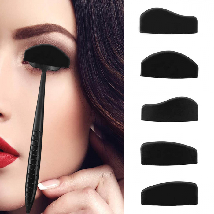 Kit aplicator fard cut crease cu 6 capete, negru [2]