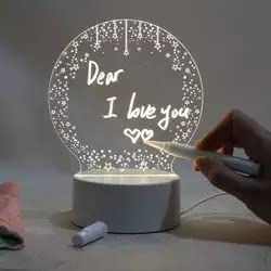 Lampa Led cu mesaj luminos personalizabil 3D cu stilou incarcare usb, alb [3]