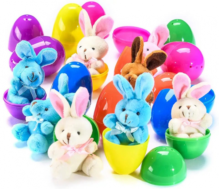 Ou de jucarie pentru Egg Hunt cu plus iepuras surpriza pentru copii, multicolor [4]