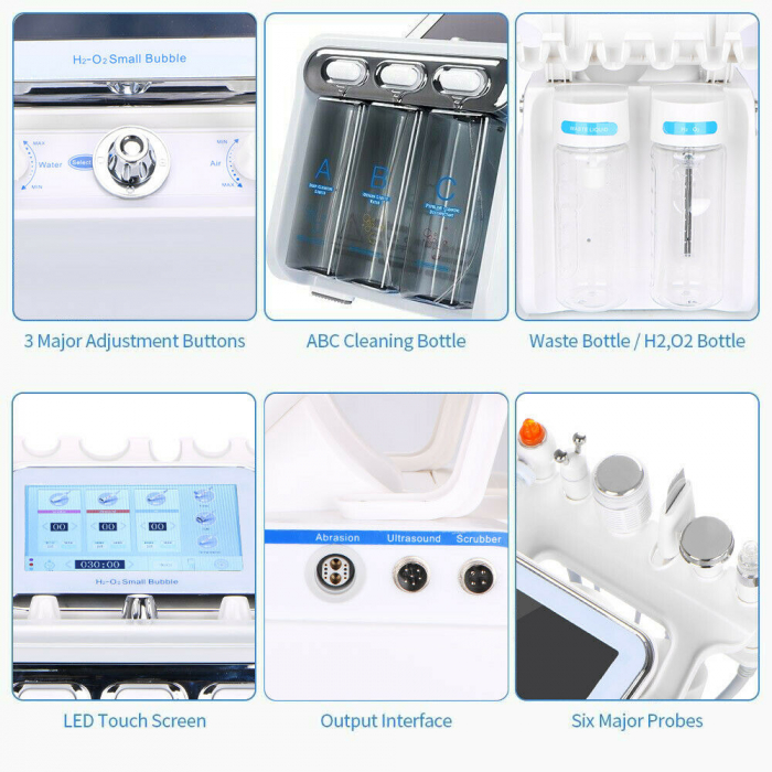 Aparat Cosmetic Profesional 6 in1 H2 O2 Jet Hidroxigen Micro Bule [6]