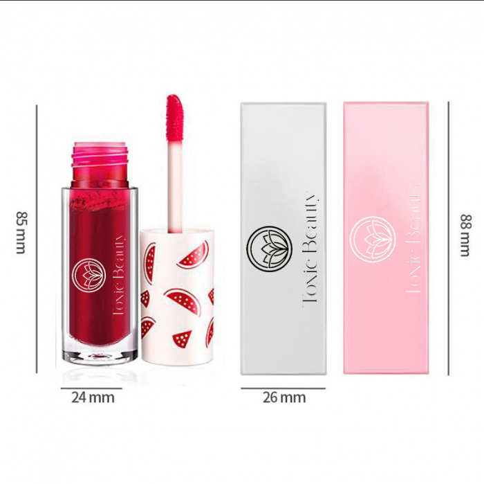 Ruj lichid tip tatuaj 2in1 pentru buze si obraji waterproof cu efect mat si miros delicios de cirese, visiniu [6]