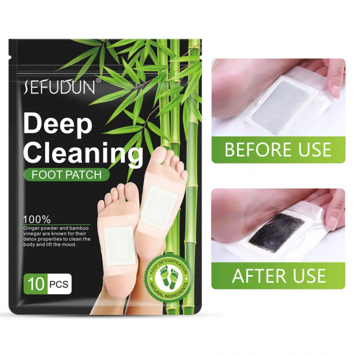 Set 10 plasturi detoxifiere cu ghimbir si bambus pentru eliminare toxine si un somn relaxat [5]