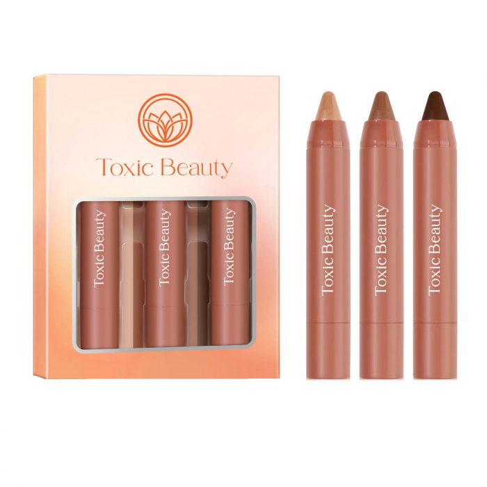 Set 3 rujuri mate tip creion Vegan cu miros de fructe si vitamine pentru hidratare, Chocolate Mix [3]