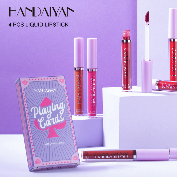 Set 4 rujuri mate waterproof rezistente la transfer cu miros de inghetata cu bubble gum [2]