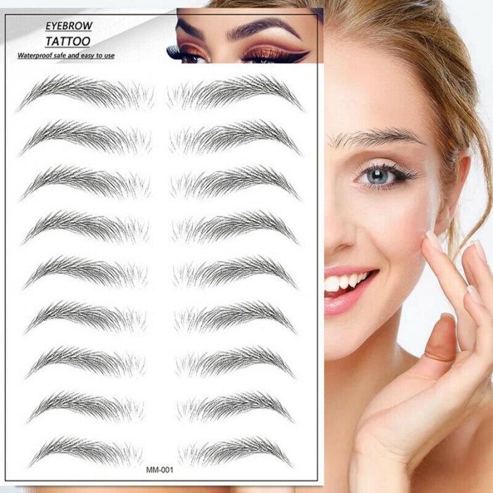 Stickere 4d tatuaj pentru sprancene efect de microblading, negru [5]