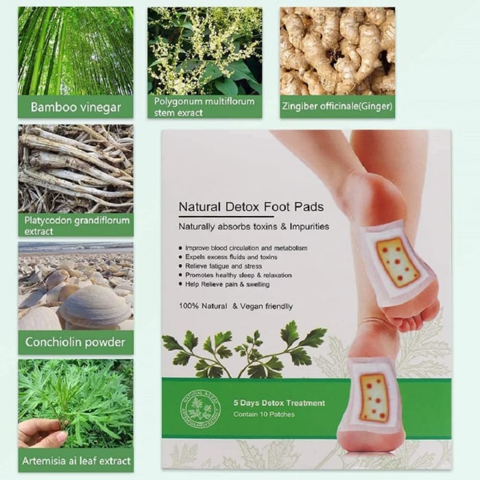 Tratament natural de detoxifiere pentru 5 zile elimina toxinele si impuritatile Vegan 10 plasturi [5]