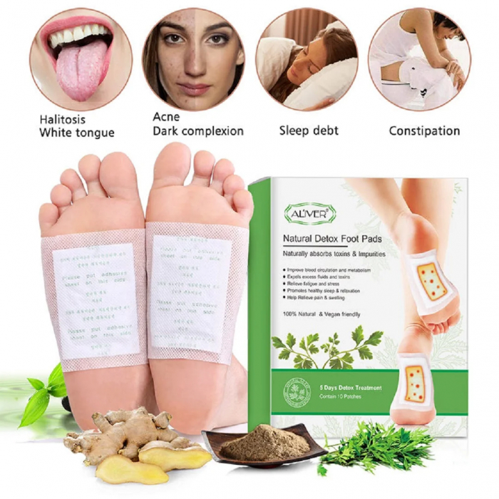 Tratament natural de detoxifiere pentru 5 zile elimina toxinele si impuritatile Vegan 10 plasturi [7]