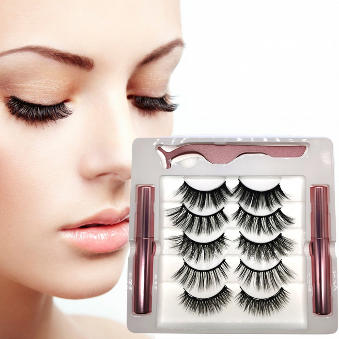 Set 5 gene false magnetice cu aplicator si doua tuburi eyeliner magnetic [2]