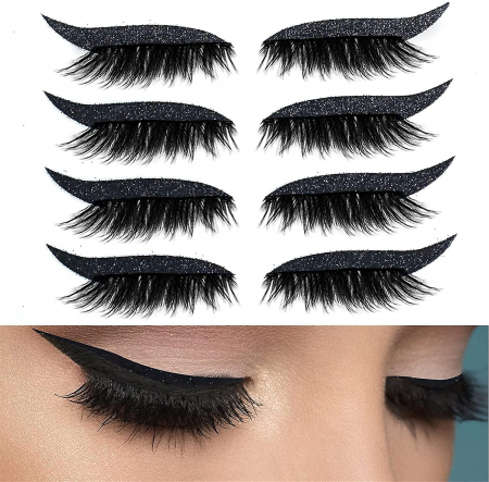 Set 4 Perechi de Gene cu Eyeliner si Glitter reutilizabile, negru [1]