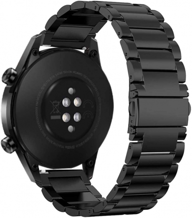 Curea smartwatch otel inoxidabil compatibila cu Huawei GT 2, ultra black, 46mm [1]