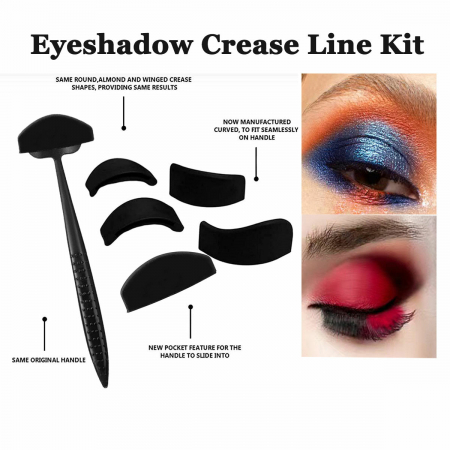 Kit aplicator fard cut crease cu 6 capete, negru [6]