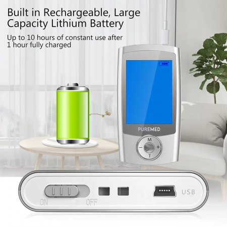 Aparat de masaj electrostimulator eficient TENS fizioterapie cu 6 electrozi, 16 programe de masaj, pentru ameliorarea durerii, gri [3]