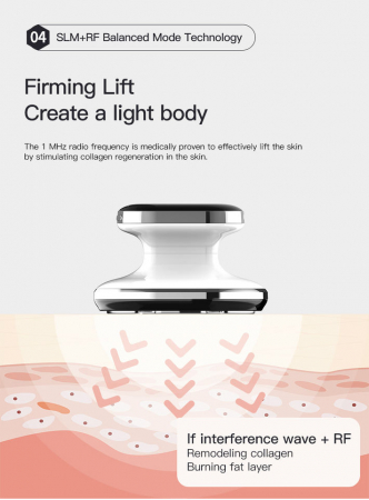 Aparat de slabit 5 in1 cu radiofrecventa RF, stimulare musculara EMS si 4 tipuri de lumini foton led, diamond white [5]