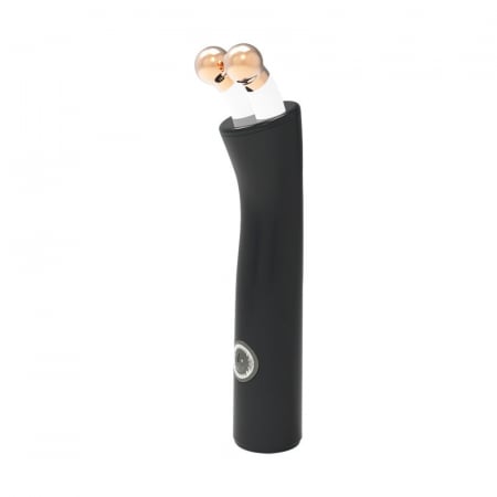 Aparat masaj facial cu vibratii, microcurent si led pentru indepartarea ridurilor si cearcanelor, negru [1]