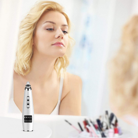 Aparat Smart extras puncte negre cu vacuum, WeOne, 5 Puteri ajustabile, 5 capete, LCD display, Ingrijire ten, Incarcare USB [1]