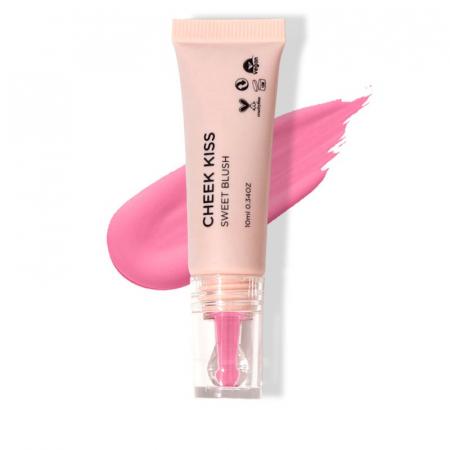 Toate produsele - Blush lichid cremos 2in1 pentru un look natural stralucitor Cheek Kiss Vegan, Rose Petal