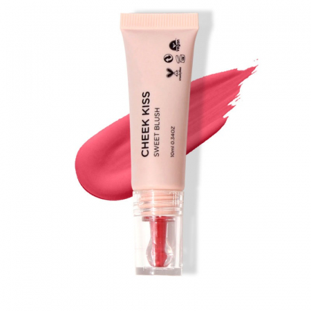 Toate produsele - Blush lichid cremos 2in1 pentru un look natural stralucitor Cheek Kiss Vegan, Temptation