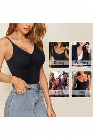 Body modelator shapewear fara cusaturi cu push-up, S, negru [7]