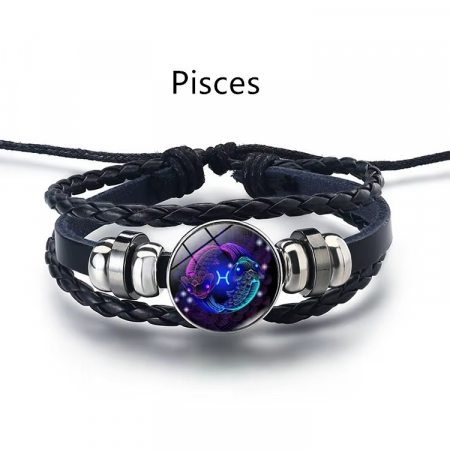 Toate produsele - Bratara manifestarii pentru calm si noroc alunga negativitatea cu semne zodiacale este reglabila si unisex, Pesti