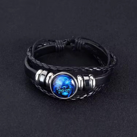 Bratara manifestarii pentru calm si noroc alunga negativitatea cu semne zodiacale este reglabila si unisex, Leu [2]