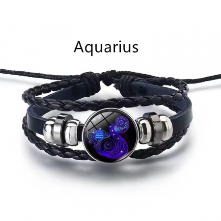 Toate produsele - Bratara manifestarii pentru calm si noroc alunga negativitatea cu semne zodiacale este reglabila si unisex, Varsator