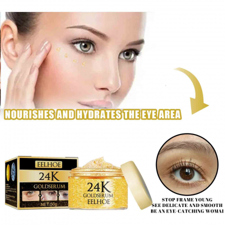 Crema de ochi cu aur 24K si acid hialuronic pentru reducerea cearcanelor si ridurilor, 50g [1]