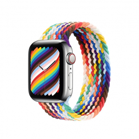 Toate produsele - Curea impletita curcubeu smartwatch Apple Watch 38-40-41 mm Pride, multicolor