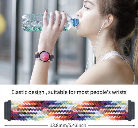 Curea impletita curcubeu smartwatch Samsung Watch 4 20 mm Pride, multicolor [5]