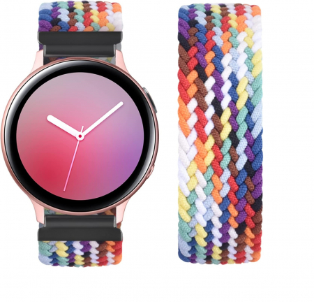 Curea impletita curcubeu smartwatch Samsung Watch 4 20 mm Pride, multicolor [1]