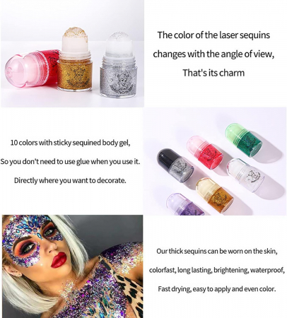 Fard cu sclipici pentru fata, corp si buze, Roll On [7]