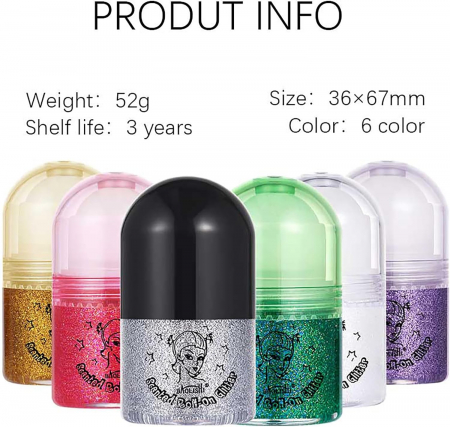 Fard cu sclipici pentru fata, corp si buze, Roll On [6]