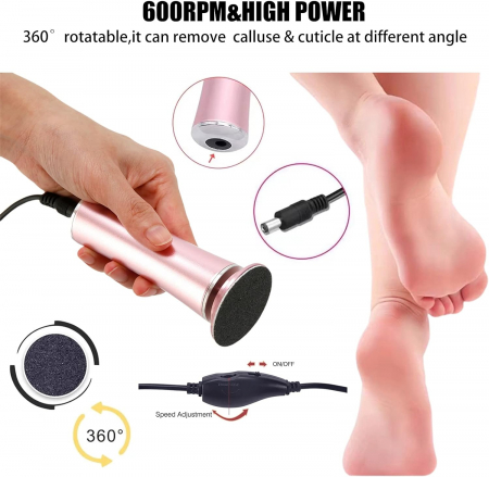 Freza electrica profesionala pentru picioare, indepartare piele uscată, crapata, tare și calusuri, OEM [3]